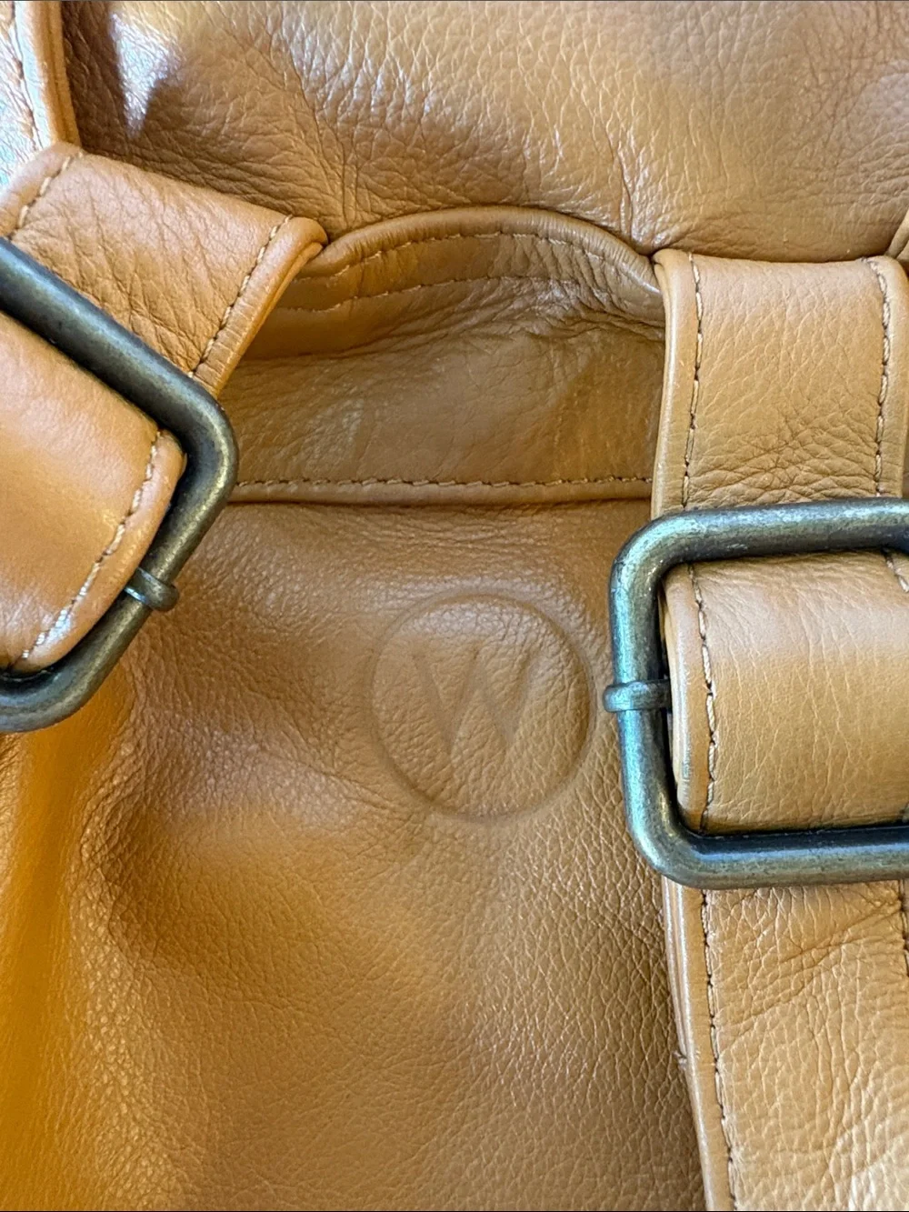 Wanderers Travel Company Leather Casual Backpack - Tan. Like brand new. - Picture 5 of 11